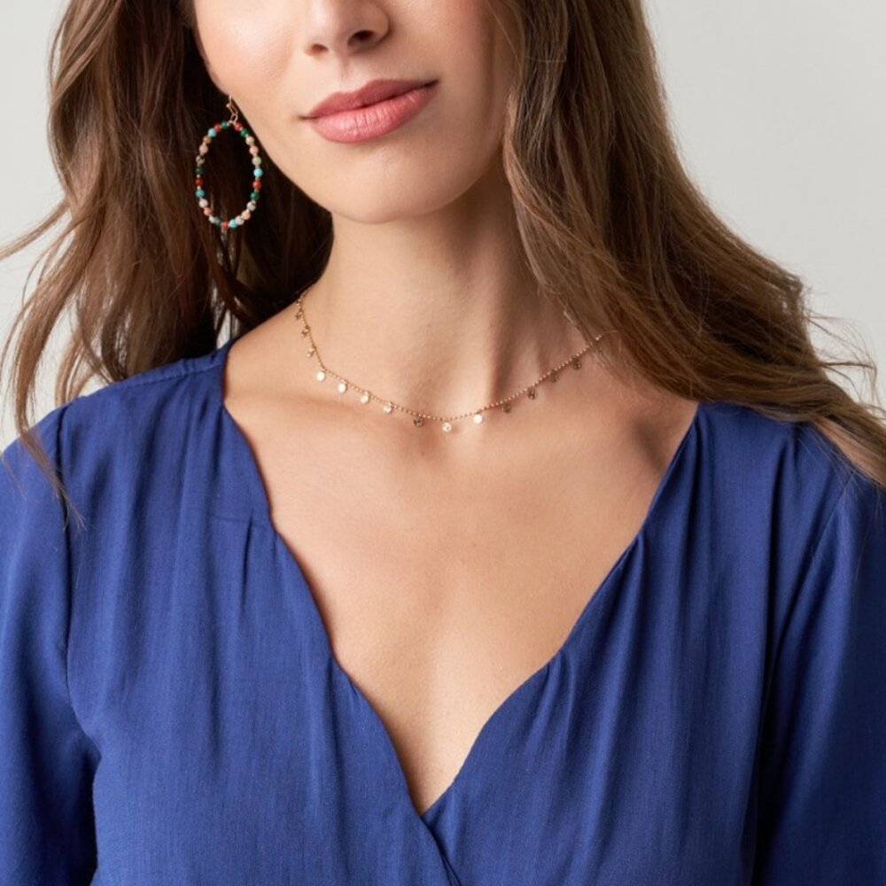 francesca's cora scalloped romper / size small